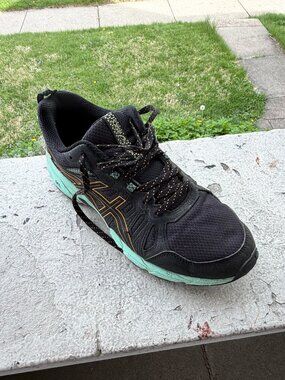 ASICS Gel Venture 7 Running Trail Navy Mint Hiking Womens Sneakers Shoes 9 40.5